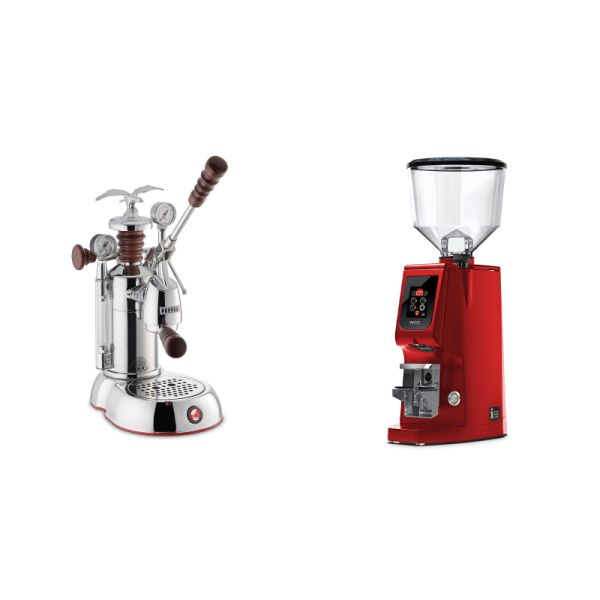 La Pavoni Esperto Abile + Eureka Atom W 65, ferrari red