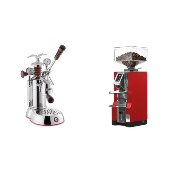 La Pavoni Esperto Abile + Eureka Mignon Libra, CR ferrari red