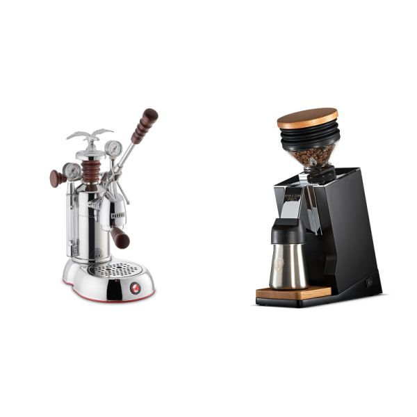 La Pavoni Esperto Abile + Eureka Mignon Single Dose PRO, Black & Oak