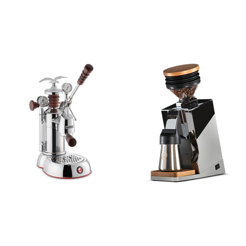 La Pavoni Esperto Abile + Eureka Mignon Single Dose PRO, Chrome & Oak