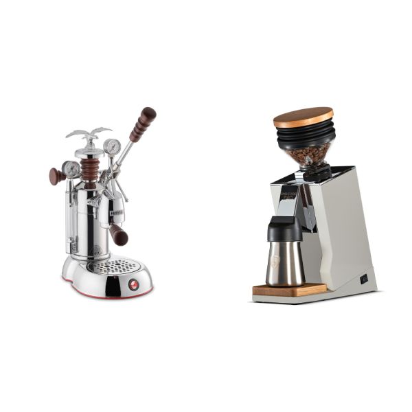 La Pavoni Esperto Abile + Eureka Mignon Single Dose PRO, White & Oak