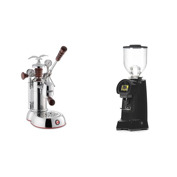 La Pavoni Esperto Abile + Eureka Helios 75, black