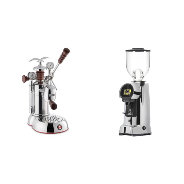 La Pavoni Esperto Abile + Eureka Helios 75, chrome