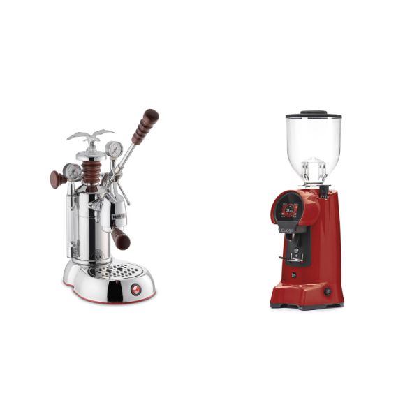 La Pavoni Esperto Abile + Eureka Helios 75, ferrari red