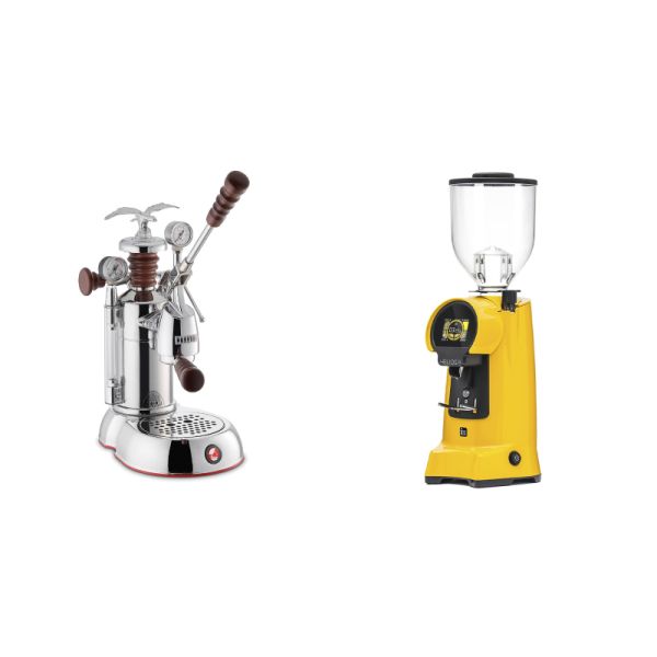 La Pavoni Esperto Abile + Eureka Helios 75, yellow