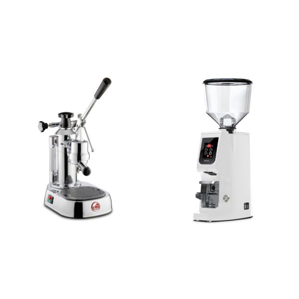 La Pavoni Europiccola Lusso + Eureka Atom W 65, white