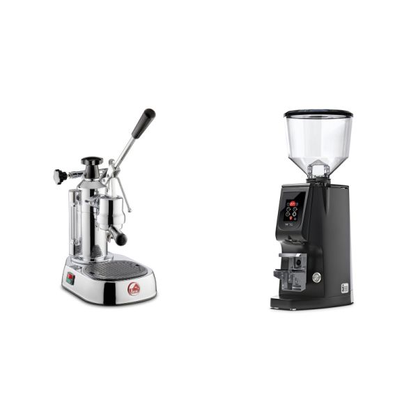 La Pavoni Europiccola Lusso + Eureka Atom W 75, black