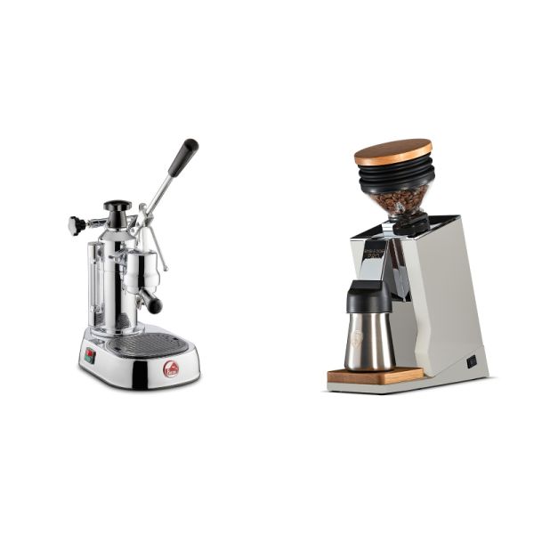 La Pavoni Europiccola Lusso + Eureka Mignon Single Dose PRO, White & Oak