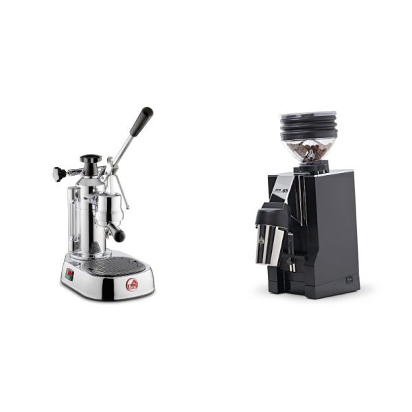 La Pavoni Europiccola Lusso + Eureka Mignon Zero 65 All Purpose, CR black