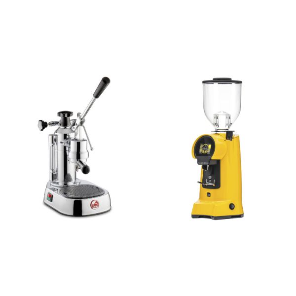 La Pavoni Europiccola Lusso + Eureka Helios 75, yellow