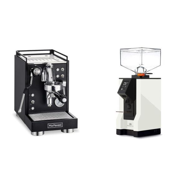 La Pavoni Mini Cellini, black + Eureka Mignon Perfetto, BL white