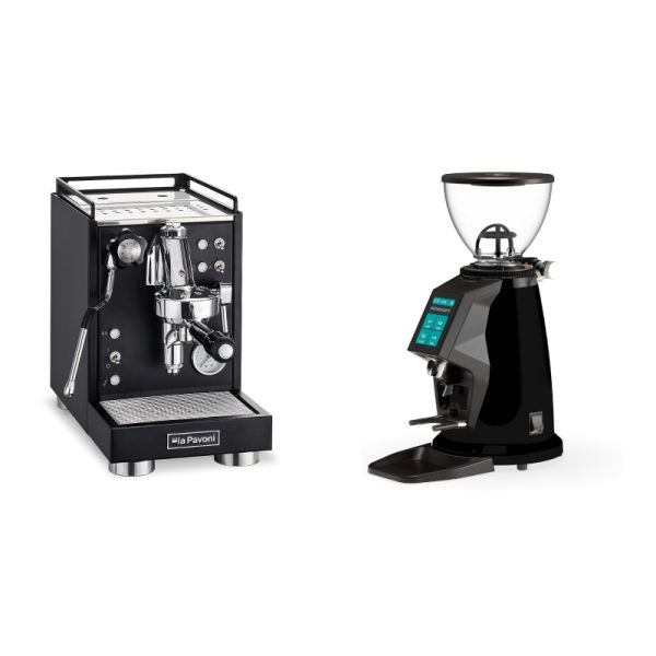 La Pavoni Mini Cellini, black + Rocket Espresso SPLUGA, black