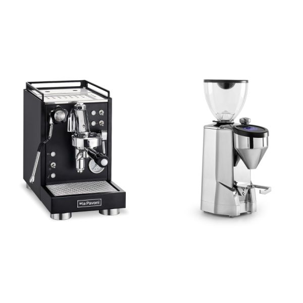 La Pavoni Mini Cellini, black + Rocket Espresso SUPER FAUSTO, chrome