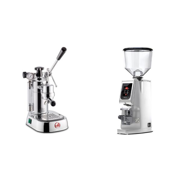 La Pavoni Professional Lusso + Eureka Atom W 65, chrome