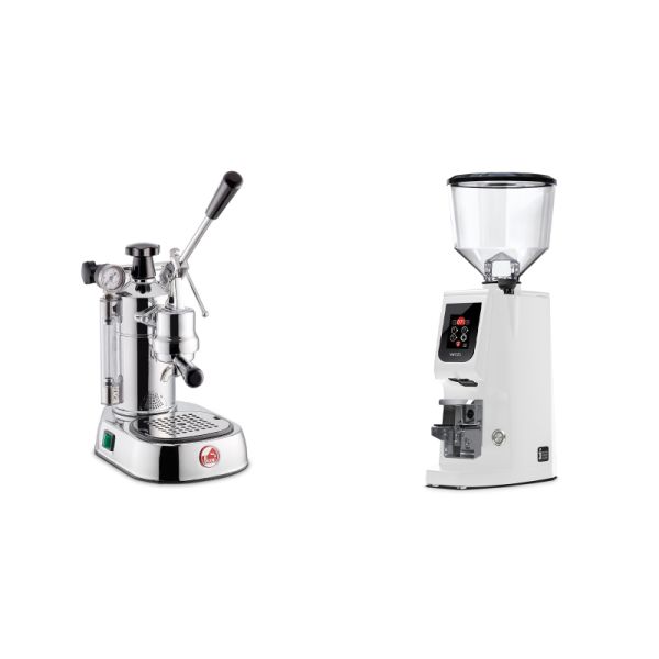 La Pavoni Professional Lusso + Eureka Atom W 65, white