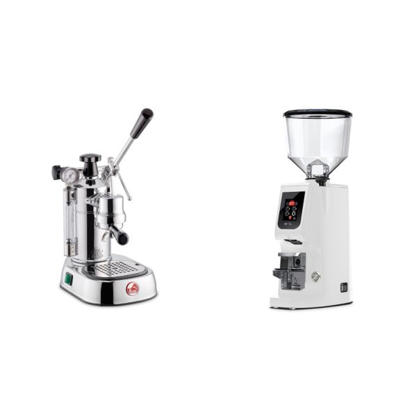 La Pavoni Professional Lusso + Eureka Atom W 75, white