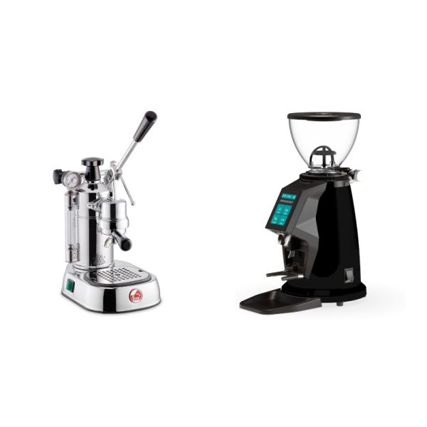 La Pavoni Professional Lusso + Rocket Espresso SPLUGA, black