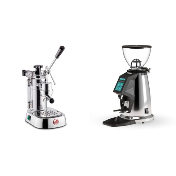 La Pavoni Professional Lusso + Rocket Espresso SPLUGA, chrome