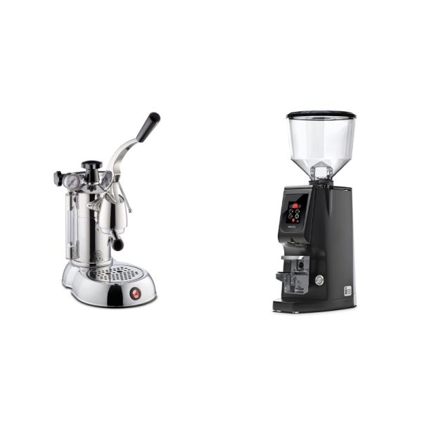 La Pavoni Stradivari Professional Lusso + Eureka Atom W 65, black