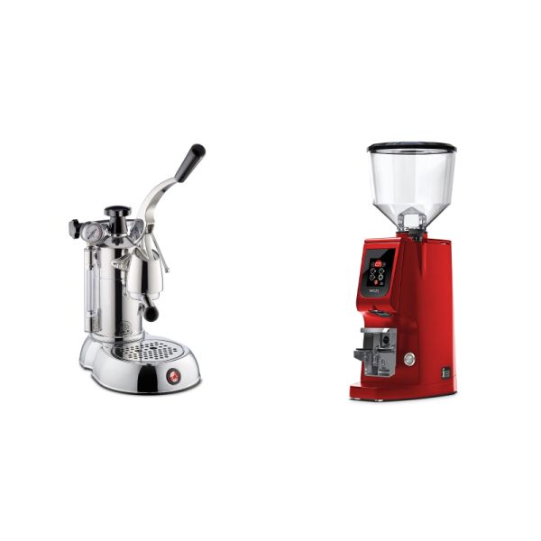 La Pavoni Stradivari Professional Lusso + Eureka Atom W 65, ferrari red