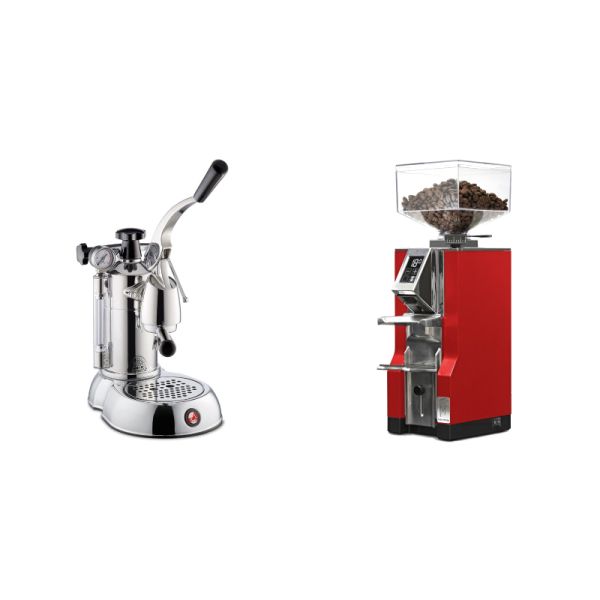 La Pavoni Stradivari Professional Lusso + Eureka Mignon Libra, CR ferrari red