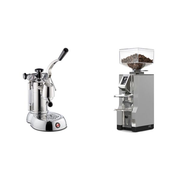 La Pavoni Stradivari Professional Lusso + Eureka Mignon Libra, CR grey