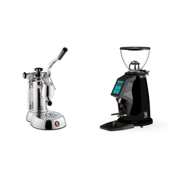 La Pavoni Stradivari Professional Lusso + Rocket Espresso SPLUGA, black