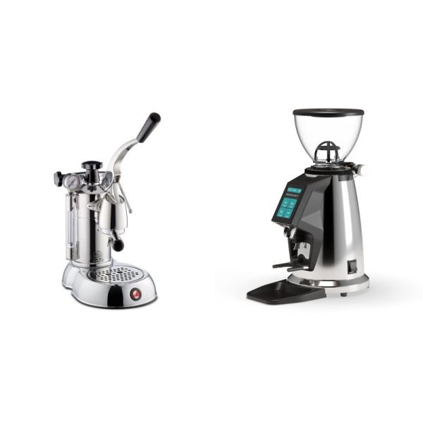 La Pavoni Stradivari Professional Lusso + Rocket Espresso SPLUGA, chrome