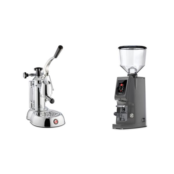 La Pavoni Stradivari Lusso + Eureka Atom W 65, grey