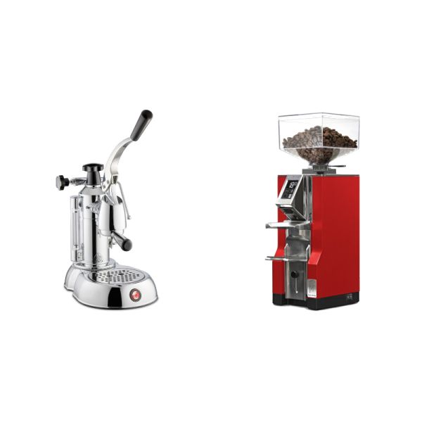 La Pavoni Stradivari Lusso + Eureka Mignon Libra, CR ferrari red