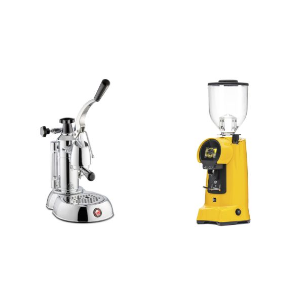 La Pavoni Stradivari Lusso + Eureka Helios 75, yellow