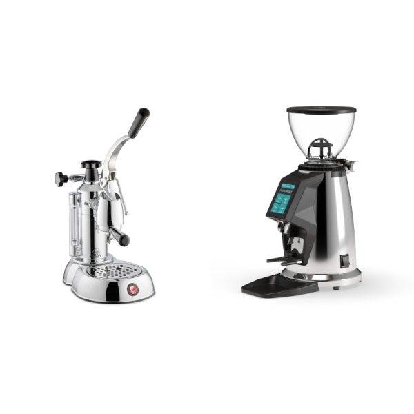 La Pavoni Stradivari Lusso + Rocket Espresso SPLUGA, chrome