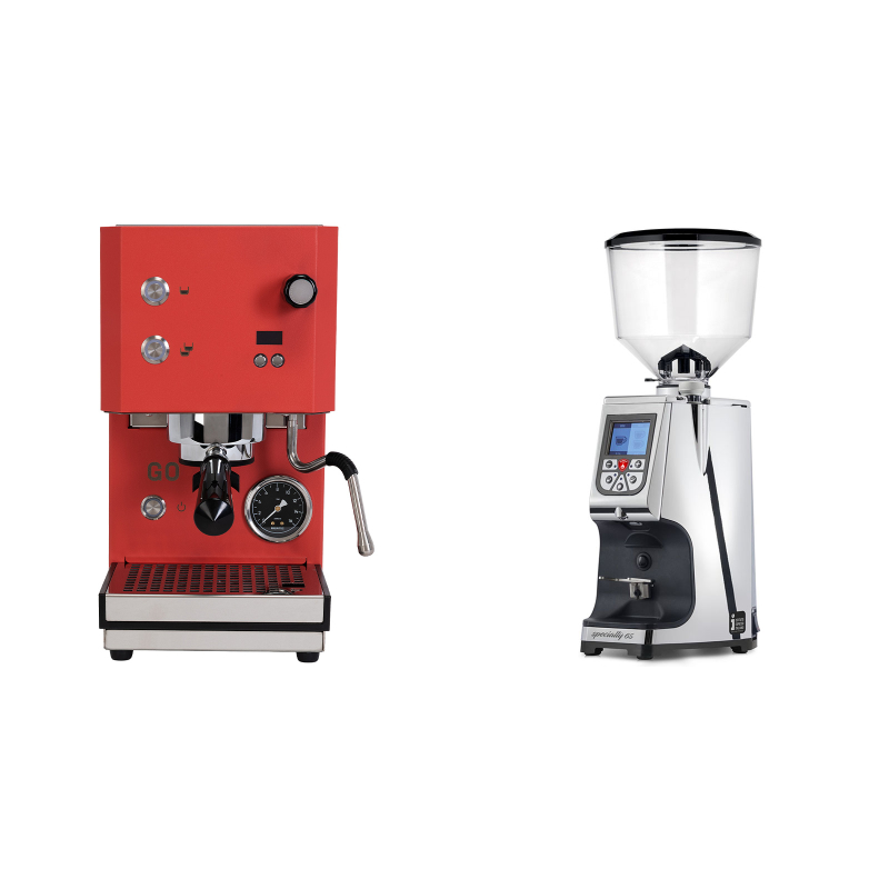 Profitec GO 2.0, red + Eureka Atom Specialty 65, chrome Profitec GO 2.0, red + Eureka Atom Specialty 65, chrome