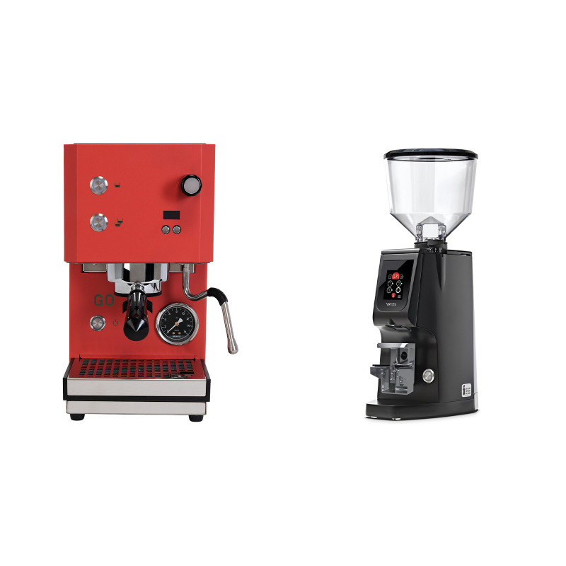 Profitec GO 2.0, red + Eureka Atom W 65, black Profitec GO 2.0, red + Eureka Atom W 65, black