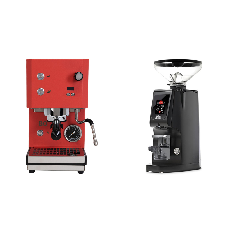 Profitec GO 2.0, red + Eureka Atom W 65 Casa, black Profitec GO 2.0, red + Eureka Atom W 65 Casa, black