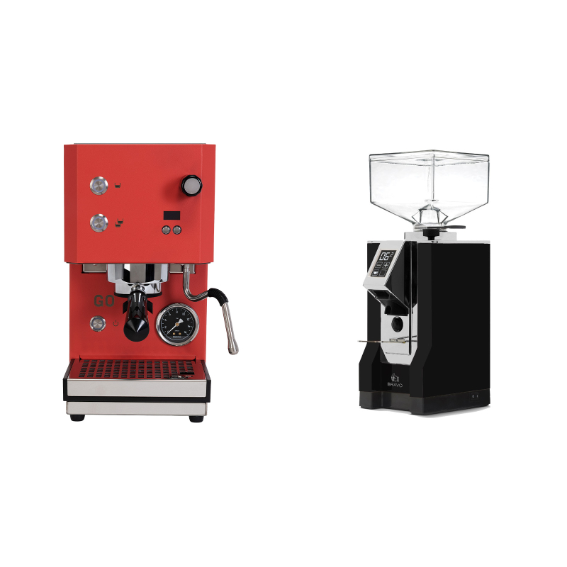 Profitec GO 2.0, red + Eureka Mignon Bravo, CR black Profitec GO 2.0, red + Eureka Mignon Bravo, CR black