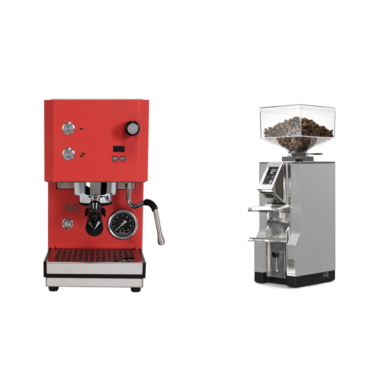 Profitec GO 2.0, red + Eureka Mignon Libra, CR grey Profitec GO 2.0, red + Eureka Mignon Libra, CR grey