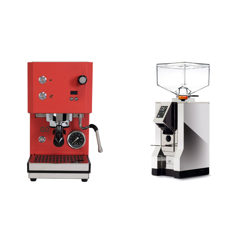 Profitec GO 2.0, red + Eureka Mignon Perfetto, CR chrome Profitec GO 2.0, red + Eureka Mignon Perfetto, CR chrome