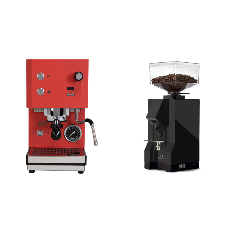 Profitec GO 2.0, red + Eureka Mignon Silenzio 55, BL black Profitec GO 2.0, red + Eureka Mignon Silenzio 55, BL black