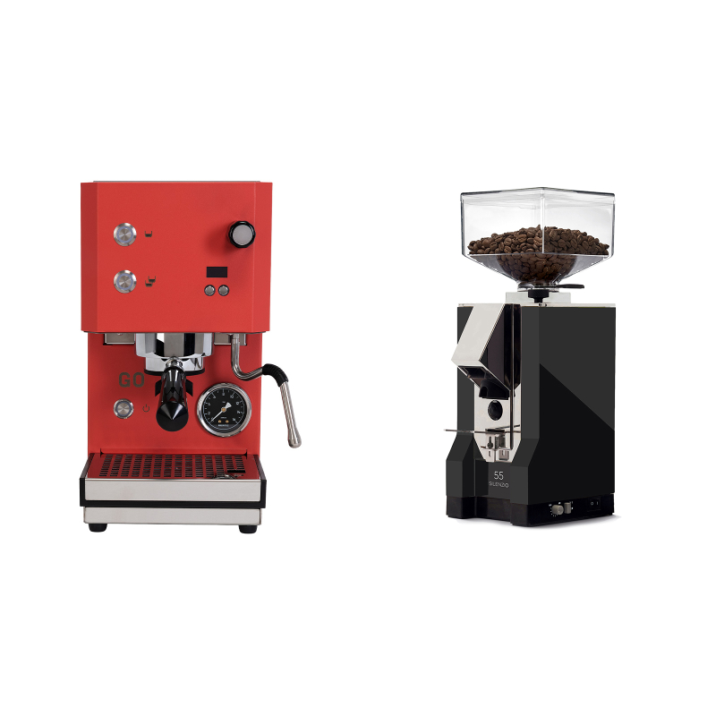 Profitec GO 2.0, red + Eureka Mignon Silenzio 55, CR black Profitec GO 2.0, red + Eureka Mignon Silenzio 55, CR black