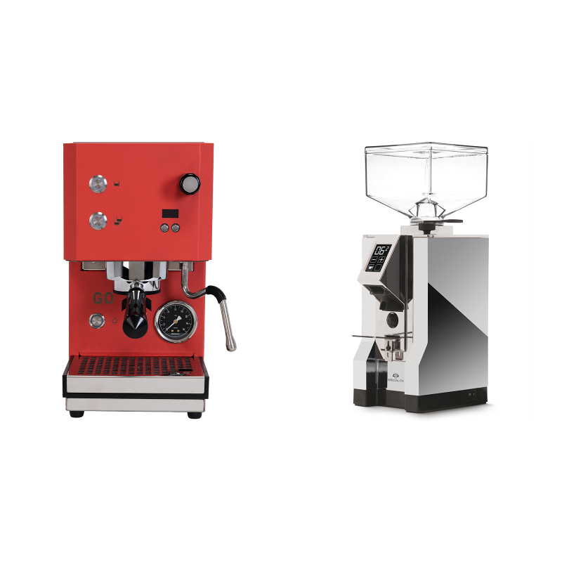 Profitec GO 2.0, red + Eureka Mignon Specialita, CR chrome Profitec GO 2.0, red + Eureka Mignon Specialita, CR chrome
