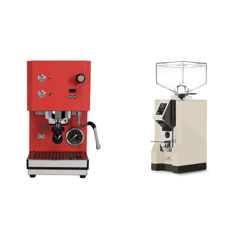 Profitec GO 2.0, red + Eureka Mignon Specialita, CR cream Profitec GO 2.0, red + Eureka Mignon Specialita, CR cream