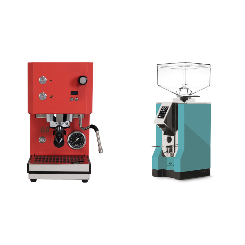 Profitec GO 2.0, red + Eureka Mignon Specialita, CR tiffany blue Profitec GO 2.0, red + Eureka Mignon Specialita, CR tiffany blue