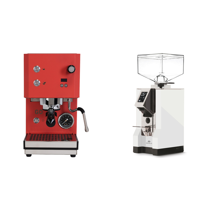 Profitec GO 2.0, red + Eureka Mignon Specialita, CR white Profitec GO 2.0, red + Eureka Mignon Specialita, CR white