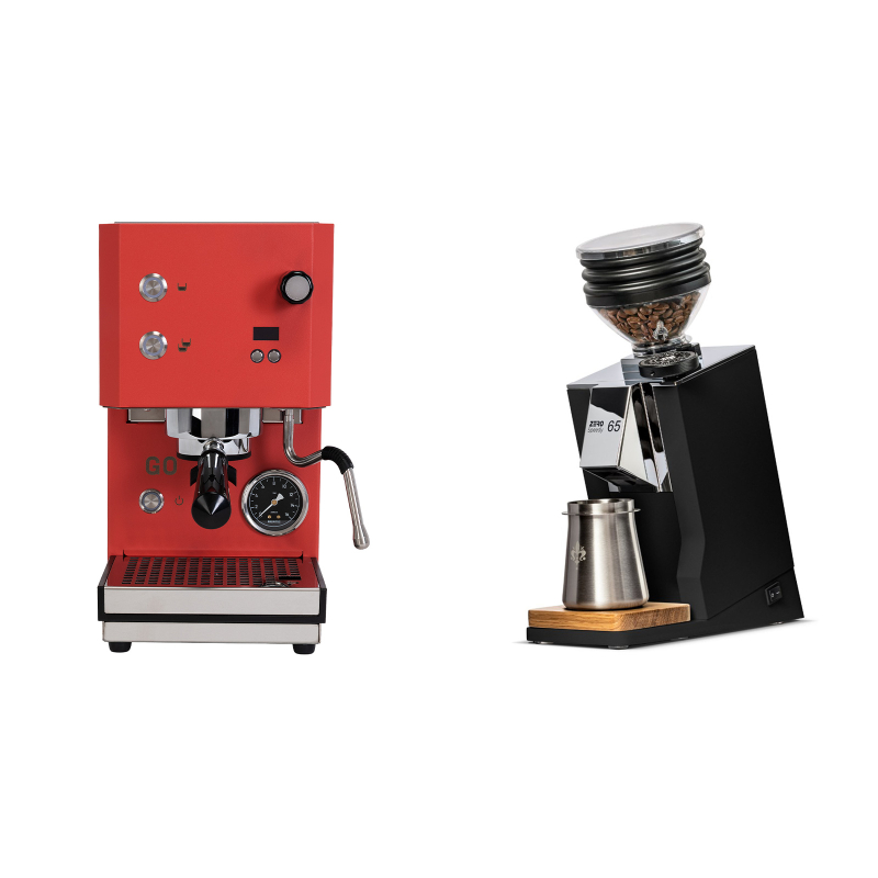 Profitec GO 2.0, red + Eureka Mignon Zero 65 Speedy, CR black Profitec GO 2.0, red + Eureka Mignon Zero 65 Speedy, CR black