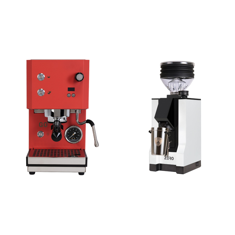 Profitec GO 2.0, red + Eureka Mignon Zero, BL white Profitec GO 2.0, red + Eureka Mignon Zero, BL white