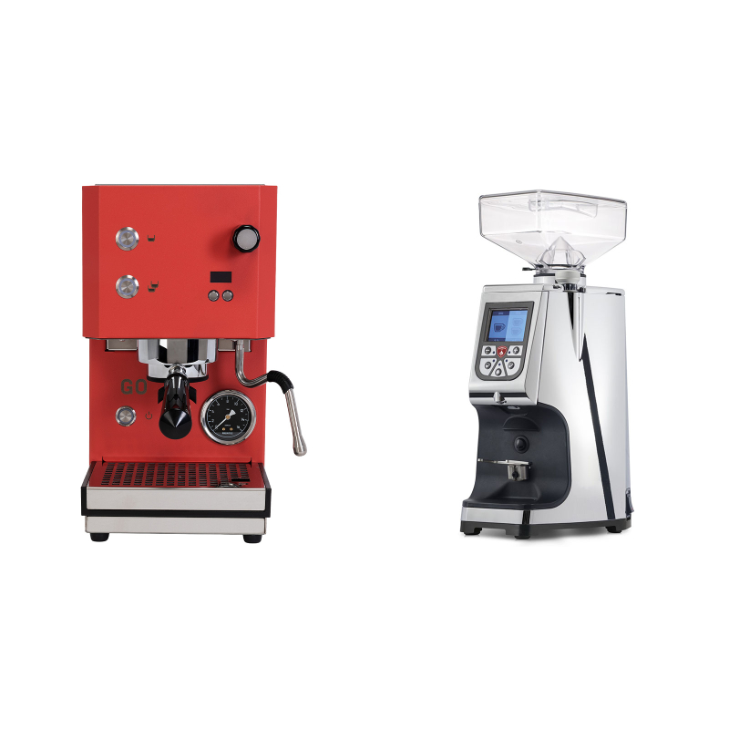 Profitec GO 2.0, red + Eureka Atom 60, chrome Profitec GO 2.0, red + Eureka Atom 60, chrome