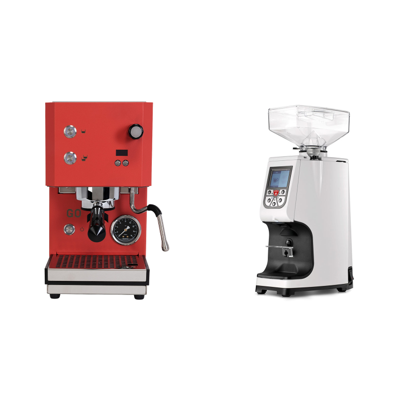 Profitec GO 2.0, red + Eureka Atom 60, white Profitec GO 2.0, red + Eureka Atom 60, white