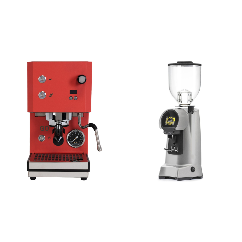 Profitec GO 2.0, red + Eureka Helios 65, grey Profitec GO 2.0, red + Eureka Helios 65, grey