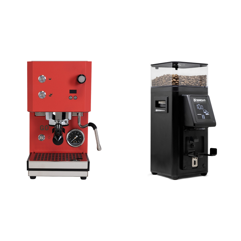 Profitec GO 2.0, red + Rancilio STILE, black Profitec GO 2.0, red + Rancilio STILE, black